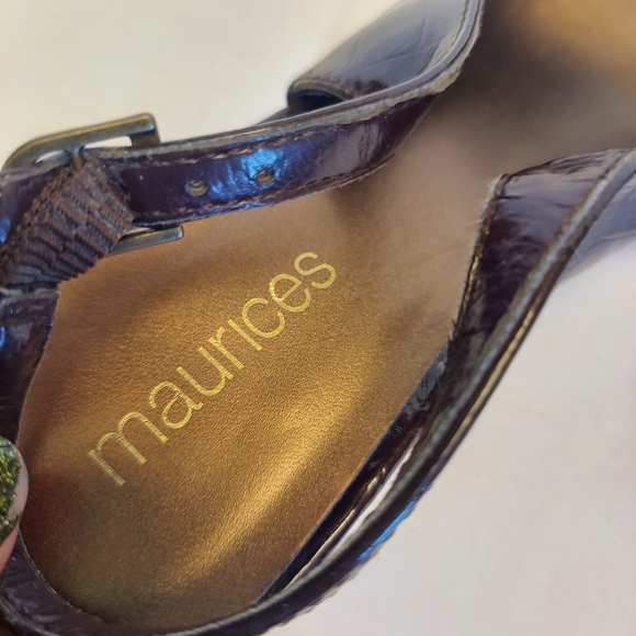 Maurices Brown Leather Heels with ankle strap Size 9M - Picture 4 of 9